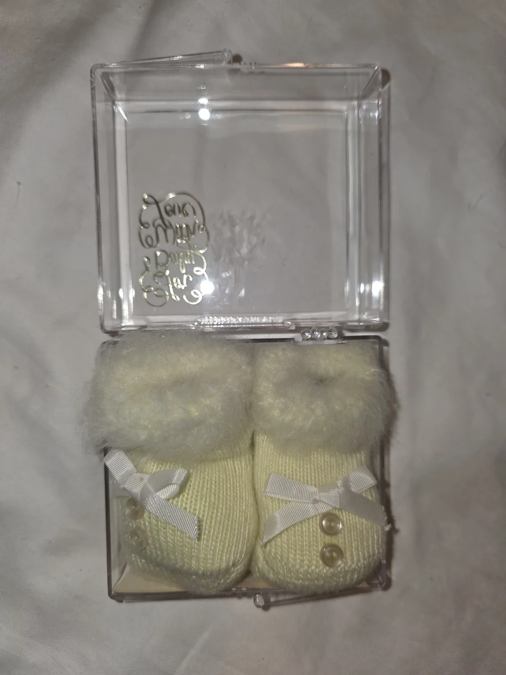 Vintage Booties For Babies Soft Knit Baby Booties with Faux Fur Trim - Cream